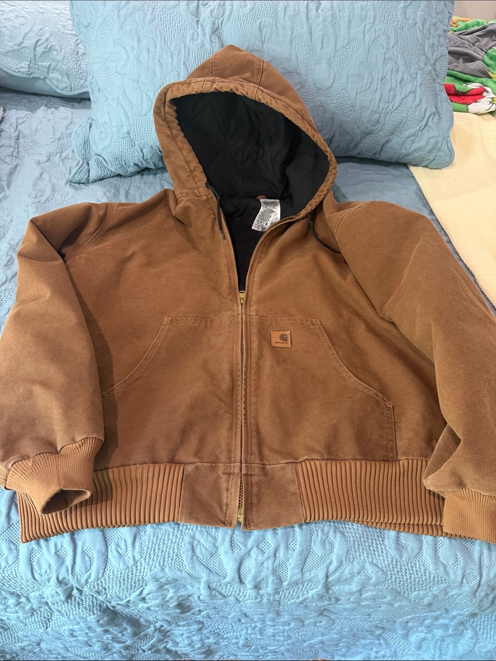 Carhartt Brown Canvas Hooded Zip Jacket Men’s 2XL XXL